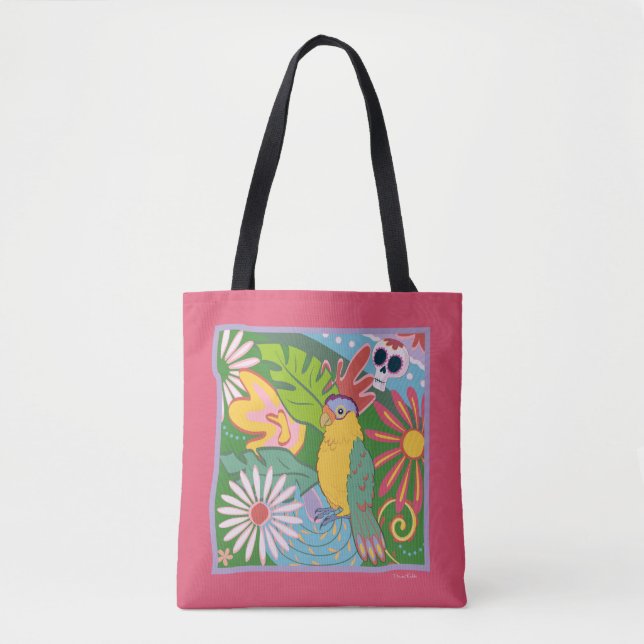 Tote Bag Frida Kahlo Parrot Graphic (Devant)