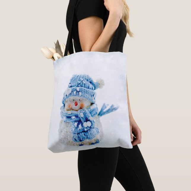 Tote Bag Friend Frosty en bleu (De près)
