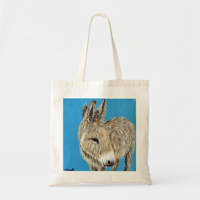 Tote Bag Friendly Donkey Painting (Devant)