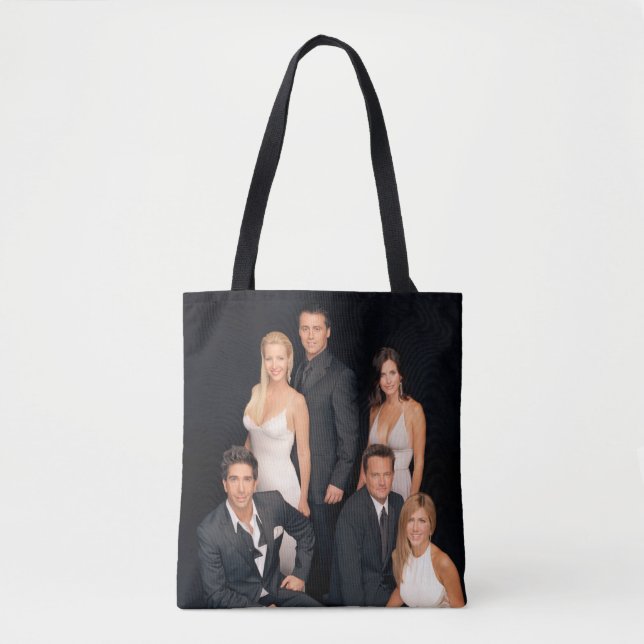 Tote Bag FRIENDS™ | Groupe en tenue de soirée noir et blanc (Devant)