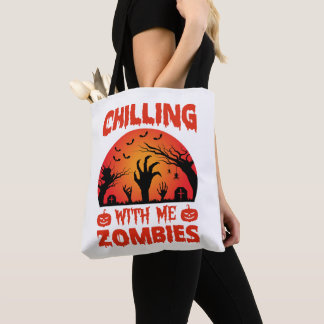 Tote Bag Frissons Avec Moi Zombies Rétro Halloween