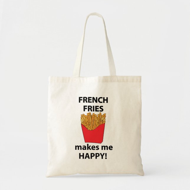 Tote Bag Frites Me Rends Heureux Frites  (Devant)