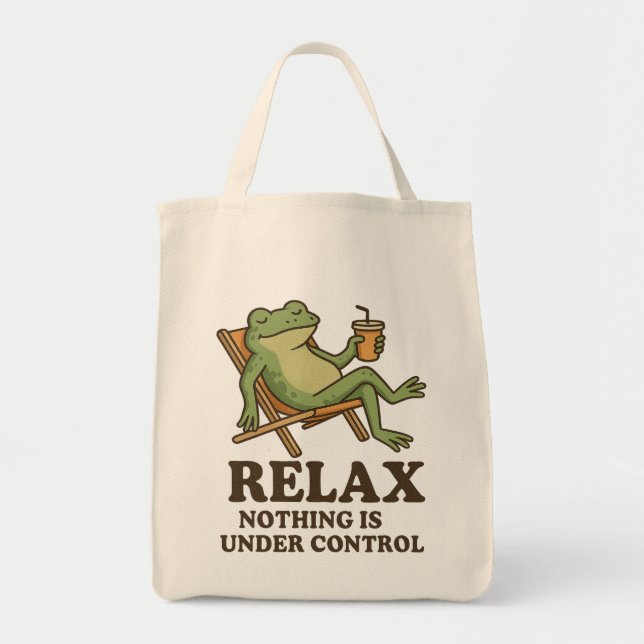 Tote Bag Frog Chill - "Relax, Rien N'Est Sous Contrôle (Devant)