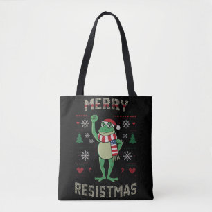 Tote Bag Frog Retro Joyeux Resistmas Drôle Politique Moche