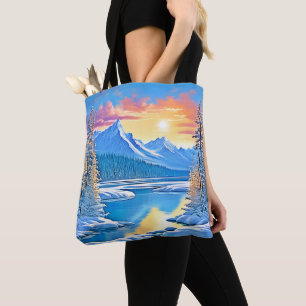 Tote Bag Froid Lake Sunset Art