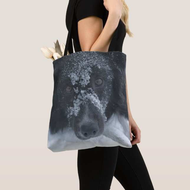 Tote Bag Frontière à neige Collie Chien (De près)