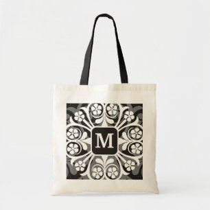 Tote Bag Frontière florale Sac-Blanche décorée d'un