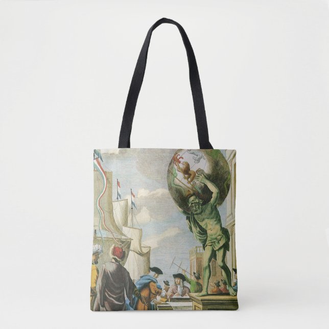 Tote Bag Frontispice de l'ère baroque Atlas Globe terrestre (Devant)