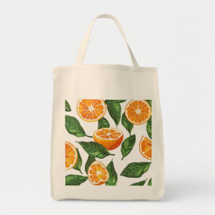 Tote Bag Fruit Botanique Orange Citrus Sans Couture