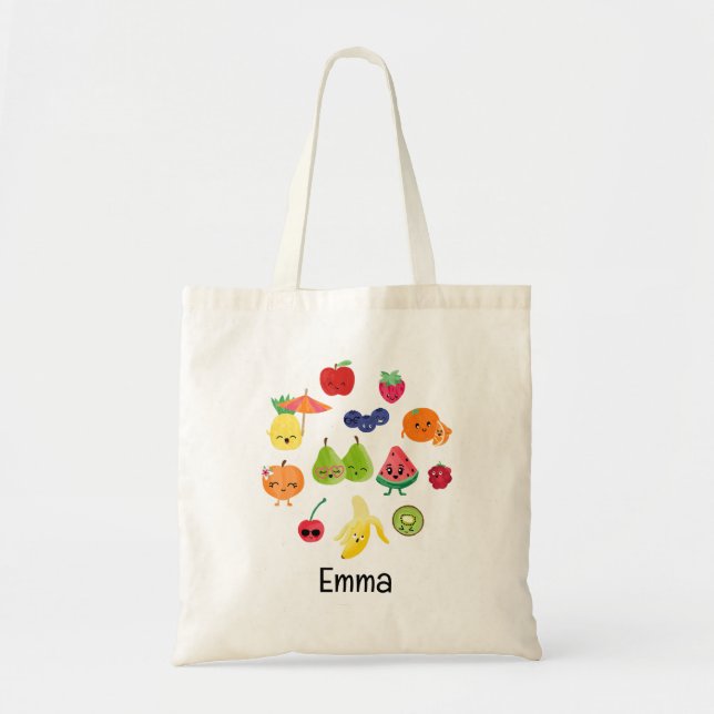 Tote Bag Fruit Cutie Adorable Fruit Enfants Personnalisés (Devant)