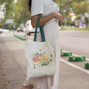 Tote Bag Fruit d'agrumes tropicaux   Monogramme