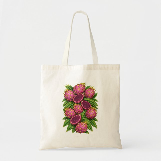 Tote Bag Fruit de dragon rose botanique tropical (Devant)