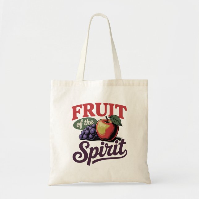 Tote Bag Fruit de l'esprit Pommes raisins Rétro Tee (Devant)