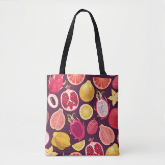 Tote Bag Fruit exotique : coloré sans soudure motif