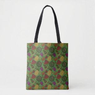 Tote Bag Fruit motif transparent   motif de surface de frui