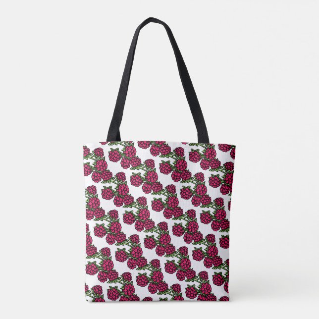 Tote Bag Fruit rouge de framboise à motif (Dos)