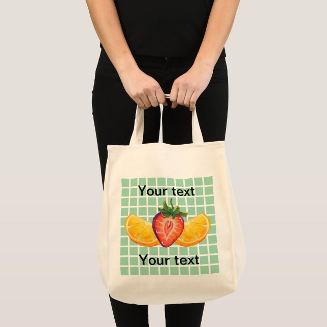 Tote Bag Fruit, Strawberry, orange (Devant (produit))