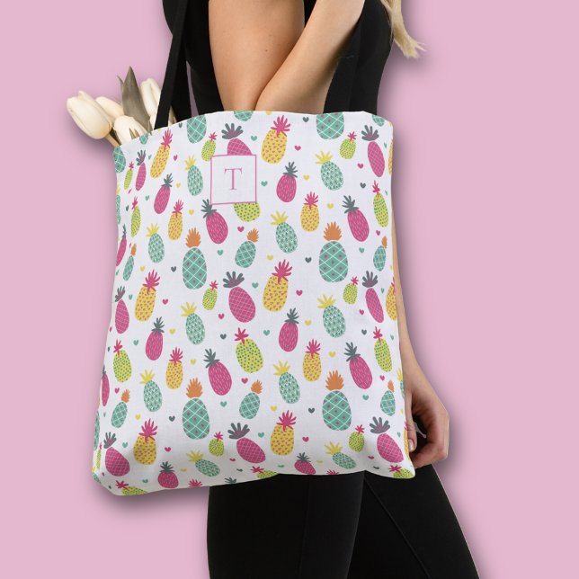 Tote Bag Fruit Tropical D'été Pineapple (Pineapple fruit all over print tote bag)