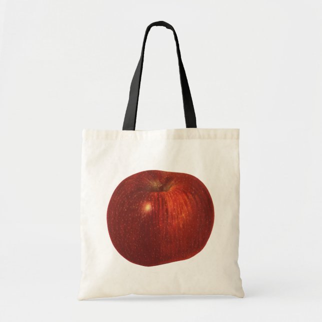 Tote Bag Fruit vintage, Pomme délicieuse Rouge bio (Devant)