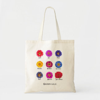Tote Bag Fruitage de l'esprit avec les zinnias 