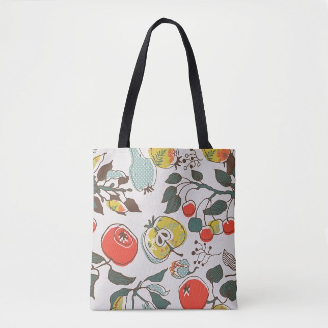 Tote Bag fruits assortis. motif transparent (Devant)