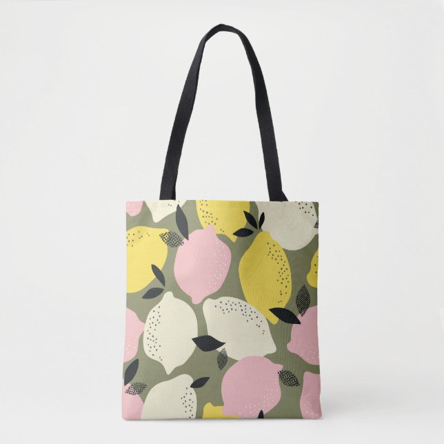 Tote Bag Fruits d'agrumes Motif sans soudure (Devant)