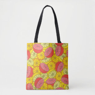 Tote Bag Fruits d'agrumes Motif transparent
