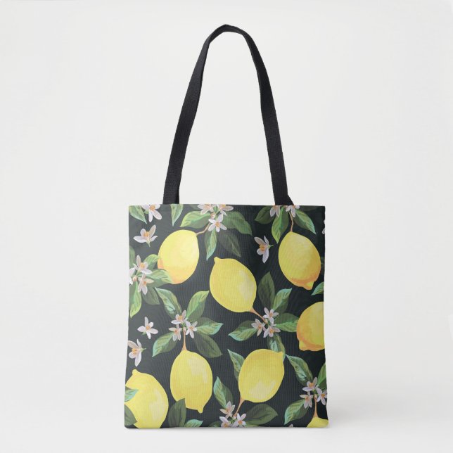 Tote Bag Fruits de citron : Conception Motif transparente (Devant)