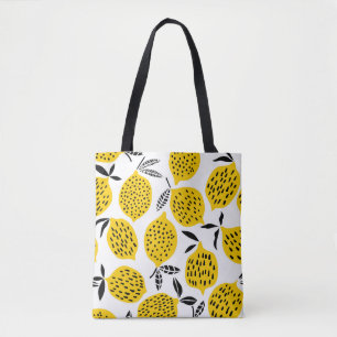 Tote Bag Fruits de citron : design vintage et transparent.
