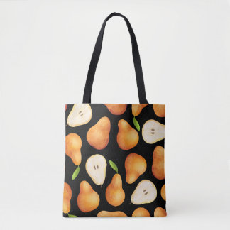 Tote Bag Fruits dessinés à la main, motif réaliste sans cou