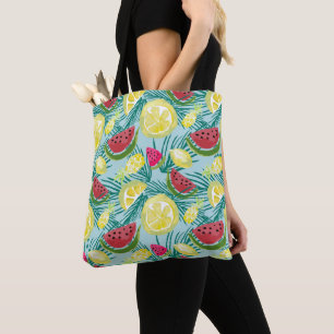 Tote Bag Fruits d'été amusants Watermelon Pineappa Lemons