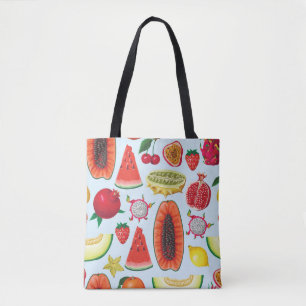 Tote Bag Fruits Exotiques : Imprimé tendance sans couture.