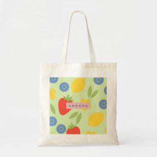 Tote Bag Fruits personnalisés de fraise citron myrtille