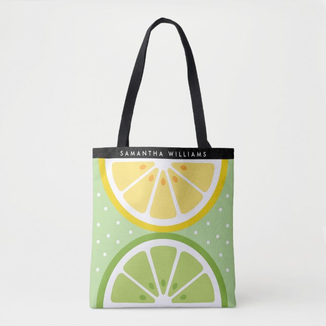 Tote Bag Fruits tropicaux découpés sur mesure été (Devant)