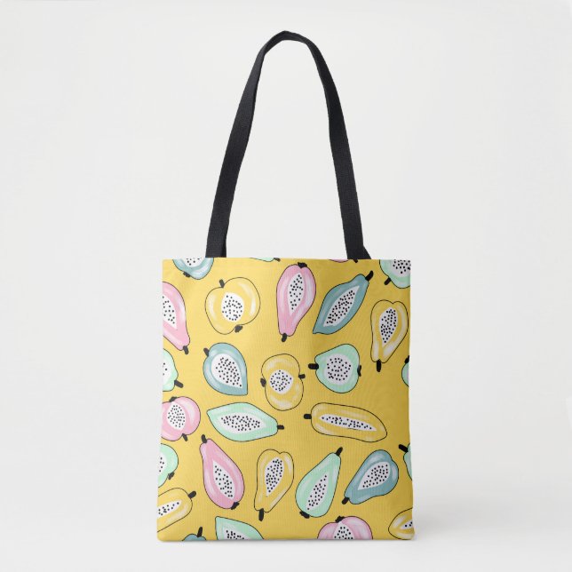 Tote Bag Fruits tropicaux : Motif d'impression dynamique (Devant)