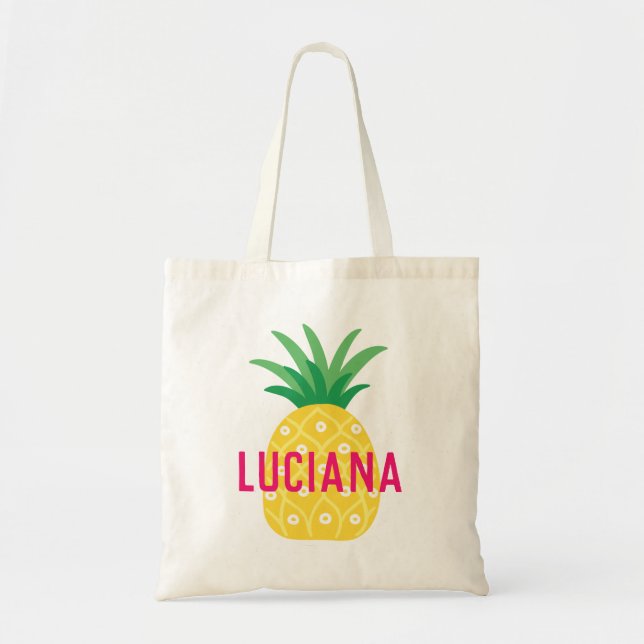 Tote Bag Fruits Tutti Ananas Personnalisé Filles (Devant)