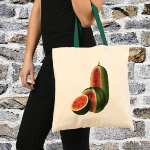 Tote Bag Fruits vintages de pastèques, Grands ronds, Alimen
