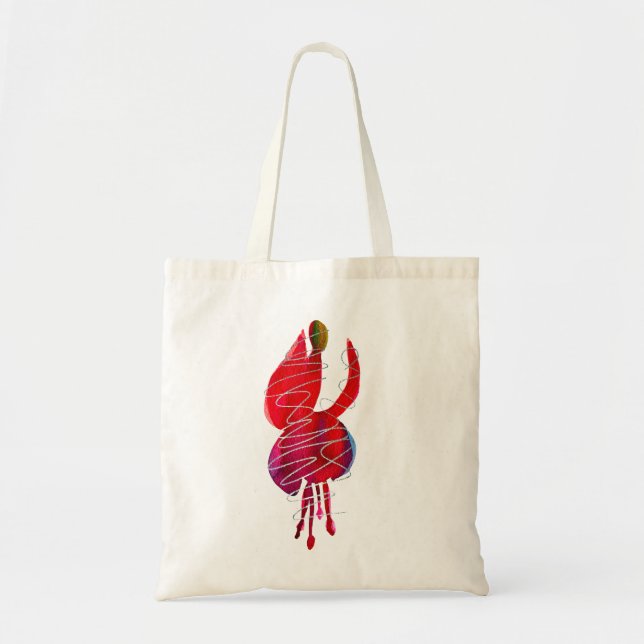 Tote Bag Fuchsia abstraite aquarelle florale (Devant)