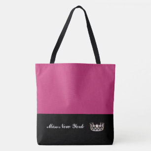 Tote Bag Fuchsia de Fourre-tout de couronne argentée de la