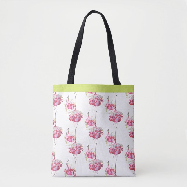 Tote Bag Fuchsias exotiques sur Fourre-tout (Devant)