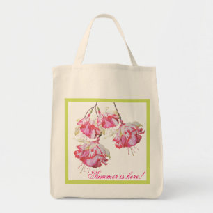Tote Bag Fuchsias exotiques sur une Fourre-tout d'épicerie