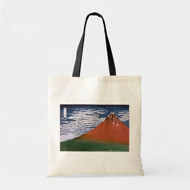 Tote Bag Fuji rouge, Aka Fujiyama Volcan Katsushika Hokusai (Devant)