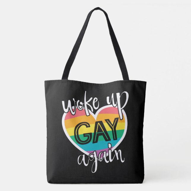 Tote Bag Fun auto-ironique mois de la fierté réveillé gay (Dos)