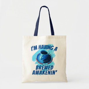 Tote Bag Fun Brun Awakenin' Coffee Cup Saucer Haricots