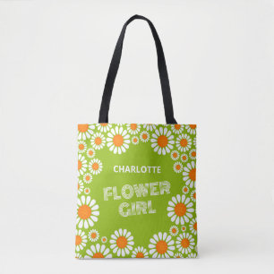 Tote Bag Fun Daisy Flower Girl Custom