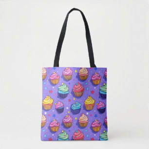 Tote Bag Fun Frosted Cupcake Motif : Boulangerie Whimsical