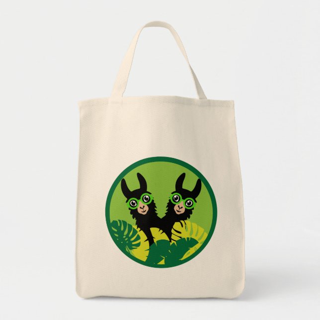 Tote Bag Fun Llama Alpaca Best Friends (Devant)