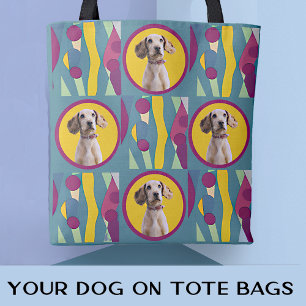 Tote Bag Fun Modern Chien Mom Photo Modern Abstrait Motif