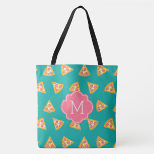 Tote Bag Fun Pizza Slices Motif Monogramme