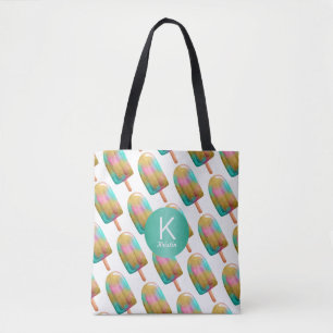 Tote Bag Fun Popsicle Motif avec votre Monogramme